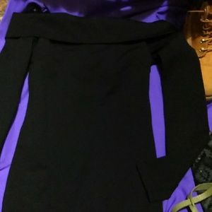 All black zip up dress